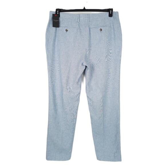 Ted Baker Men's Slim-Fit Linen Cotton Blend Suit Pants Light Blue 38x30 NWT - Picture 3 of 6